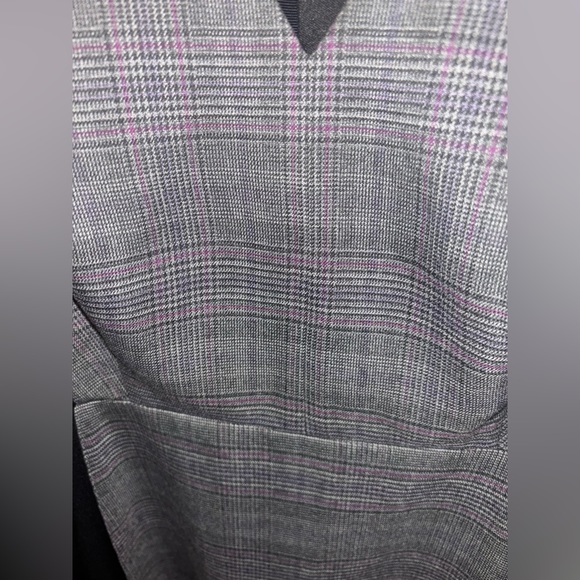 White House Black Market Black and Gray Dress Plaid Dress - Picture 3 of 4